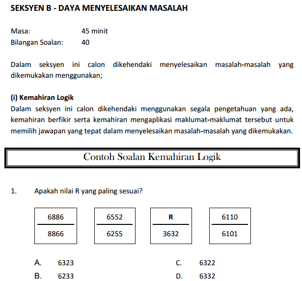 SEKSYEN B -DAYA MENYELESAIKAN MASALAH - Exam PTD