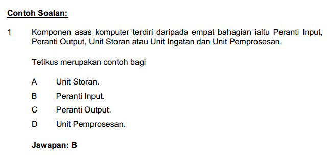 Contoh Soalan Peperiksaan Pengetahuan AM Penolong Pegawai Teknologi Maklumat F29