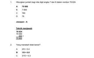 Contoh Soalan Matematik Penolong Pegawai Belia dan Sukan S27