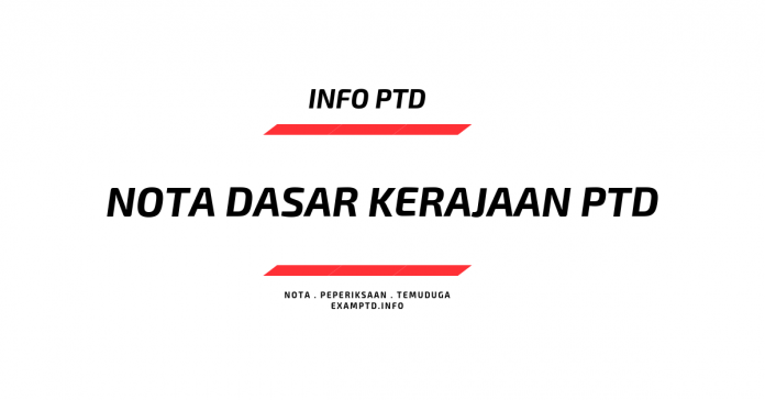 Nota Dasar Kerajaan Soalan PTD  Exam PTD