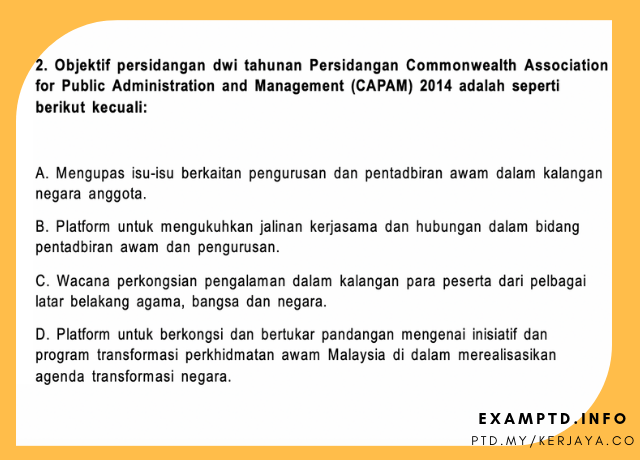 Contoh Soalan Pengetahuan AM Peperiksaan Pegawai Tadbir Diplomatik